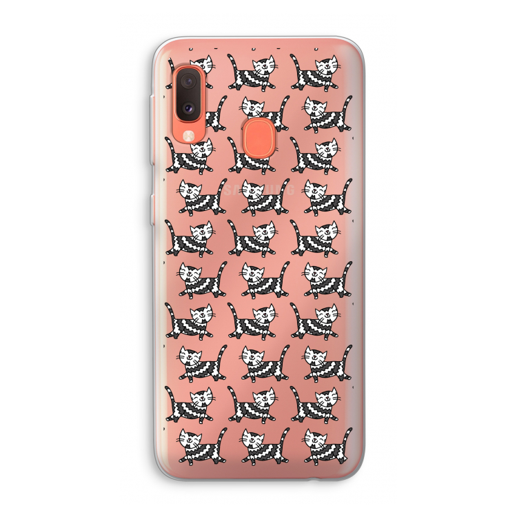 Zwarte poes: Samsung Galaxy A20e Transparant Hoesje