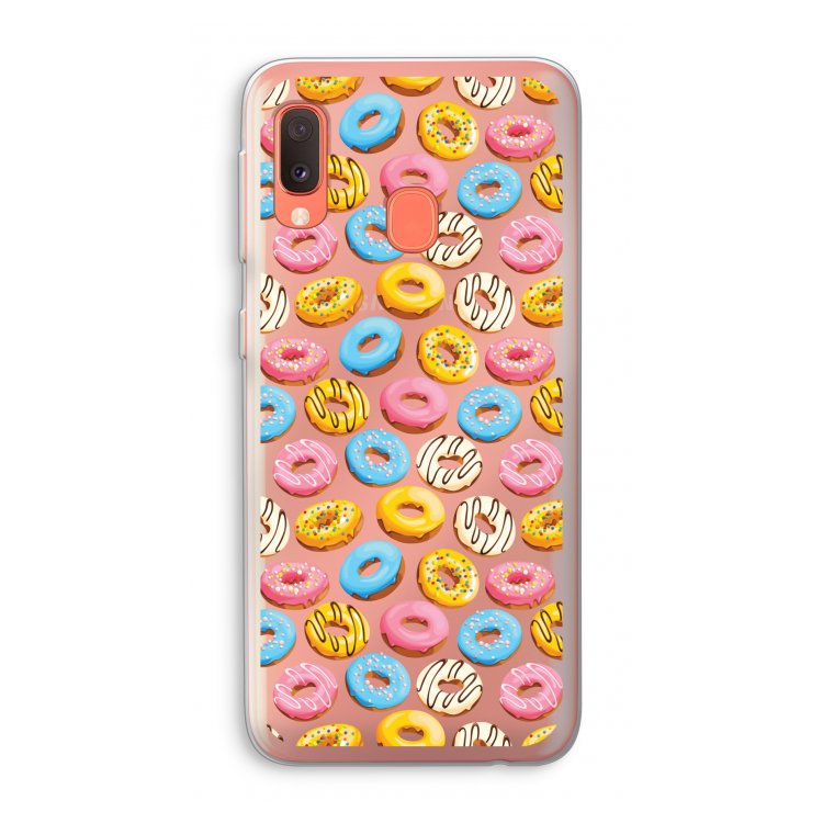 Pink donuts: Samsung Galaxy A20e Transparant Hoesje