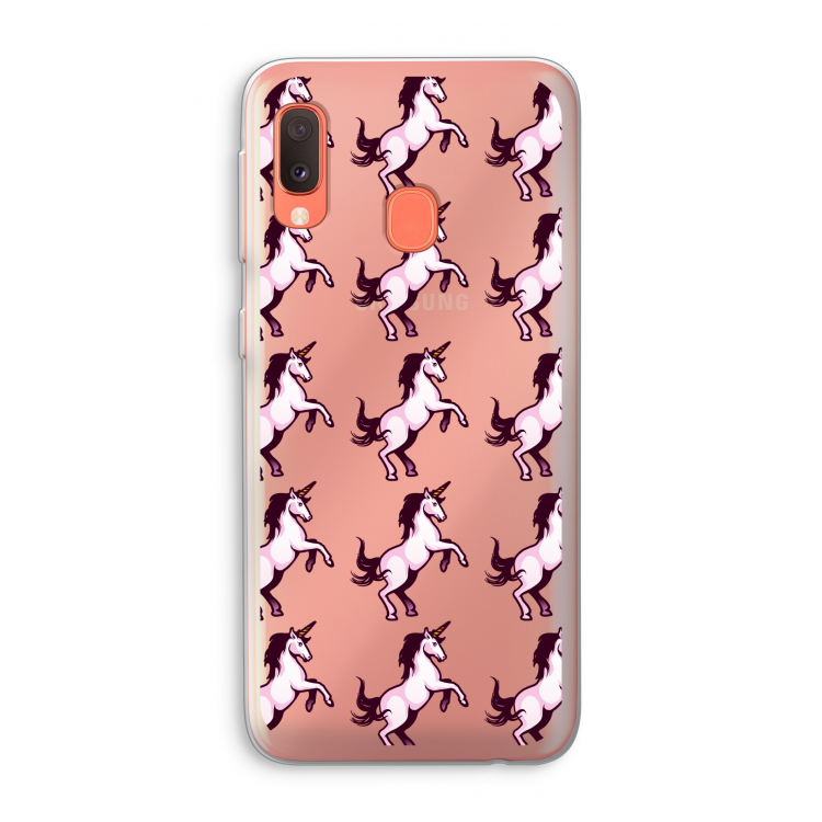 Musketon Unicorn: Samsung Galaxy A20e Transparant Hoesje