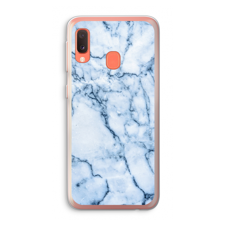 Blauw marmer: Samsung Galaxy A20e Transparant Hoesje