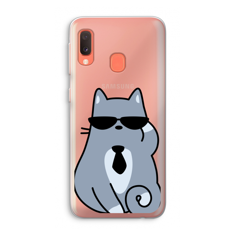 Cool cat: Samsung Galaxy A20e Transparant Hoesje