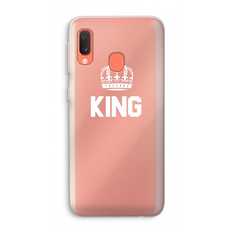 King zwart: Samsung Galaxy A20e Transparant Hoesje