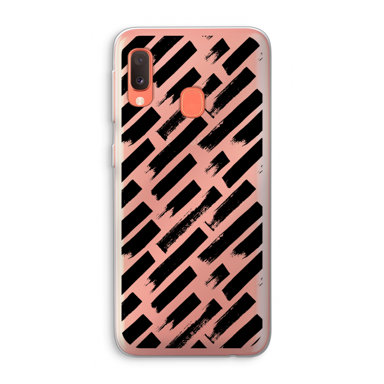 Zwarte vegen: Samsung Galaxy A20e Transparant Hoesje
