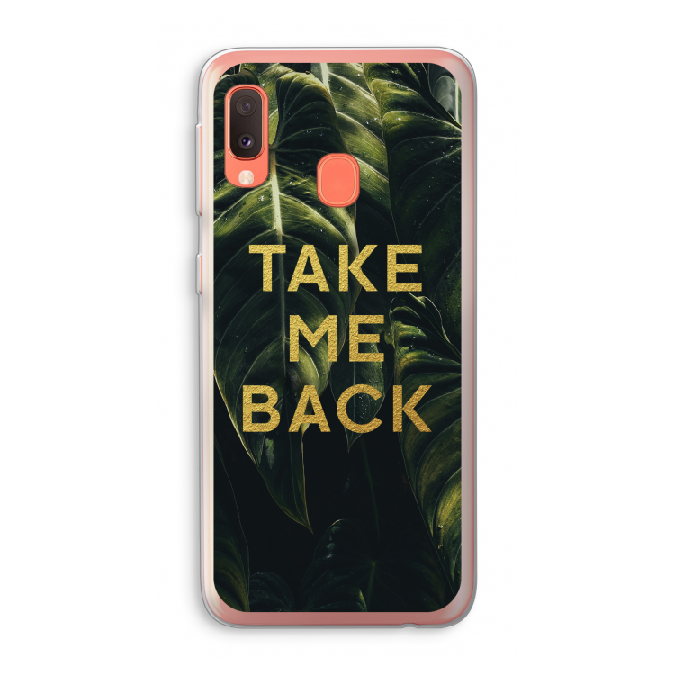 Take me back: Samsung Galaxy A20e Transparant Hoesje