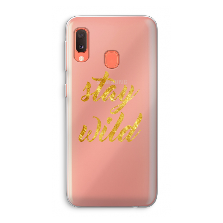 Stay wild: Samsung Galaxy A20e Transparant Hoesje