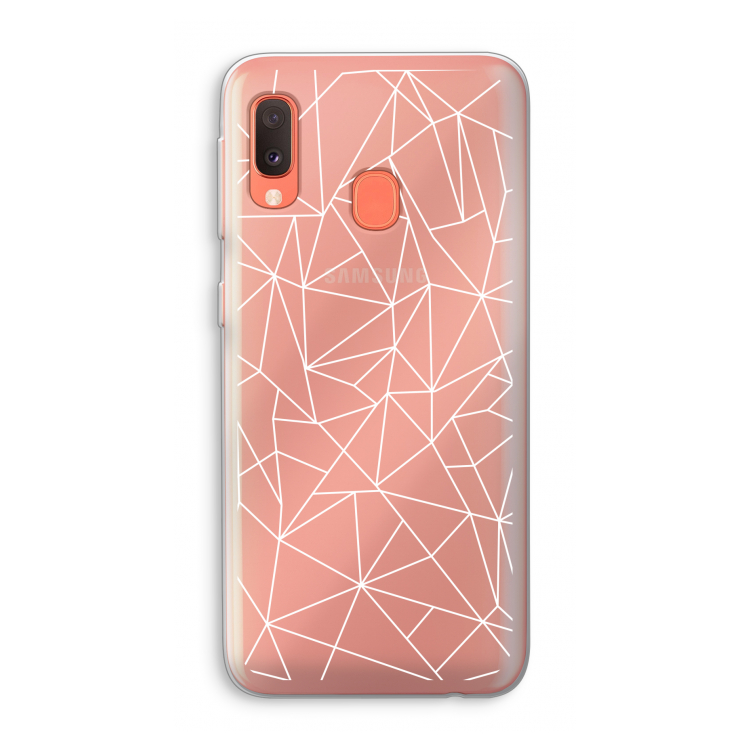 Geometrische lijnen wit: Samsung Galaxy A20e Transparant Hoesje