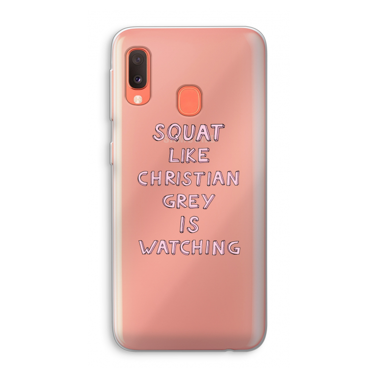 Christian Grey: Samsung Galaxy A20e Transparant Hoesje