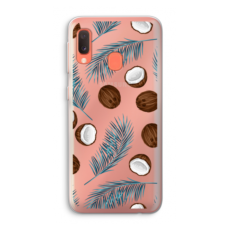 Kokosnoot roze: Samsung Galaxy A20e Transparant Hoesje