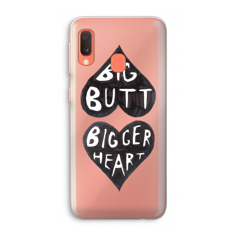 Big butt bigger heart: Samsung Galaxy A20e Transparant Hoesje