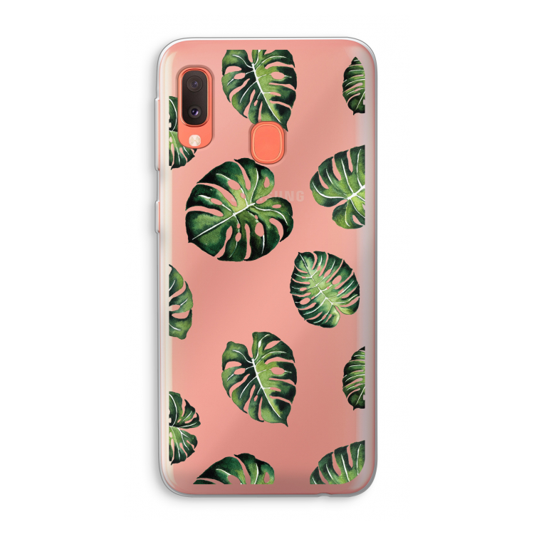 Tropische bladeren: Samsung Galaxy A20e Transparant Hoesje