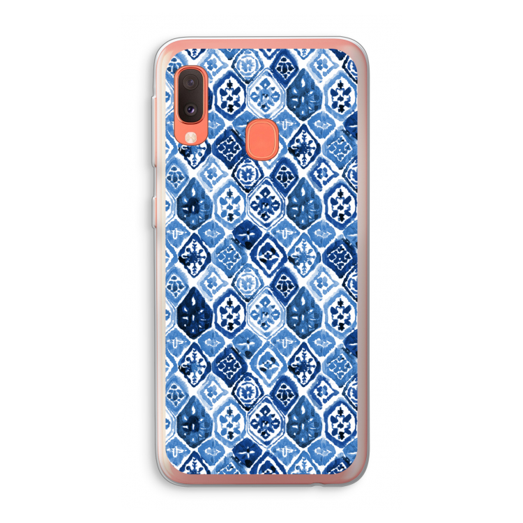 Blauw motief: Samsung Galaxy A20e Transparant Hoesje