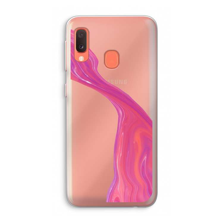 Paarse stroom: Samsung Galaxy A20e Transparant Hoesje