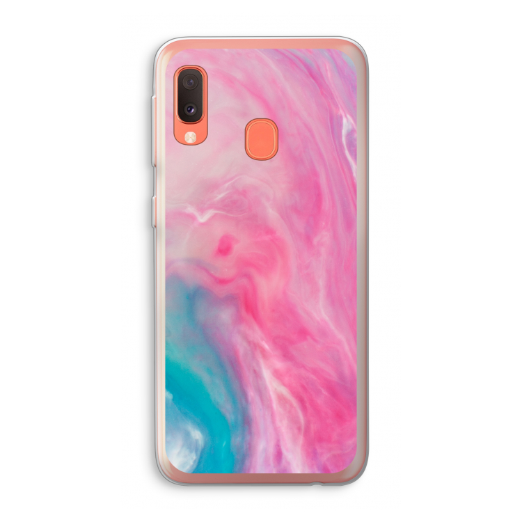 Roze explosie: Samsung Galaxy A20e Transparant Hoesje