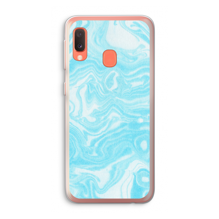 Waterverf blauw: Samsung Galaxy A20e Transparant Hoesje