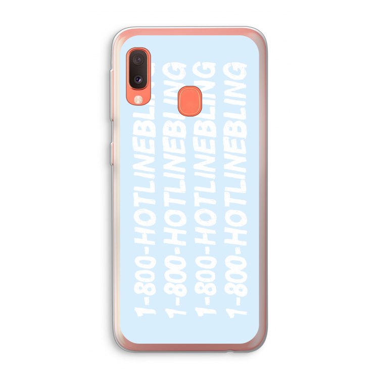 Hotline bling blue: Samsung Galaxy A20e Transparant Hoesje