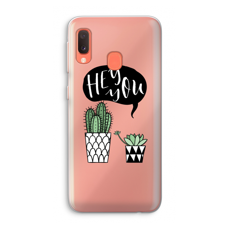 Hey you cactus: Samsung Galaxy A20e Transparant Hoesje