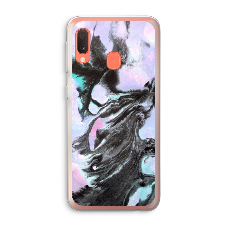 Pastel zwart: Samsung Galaxy A20e Transparant Hoesje