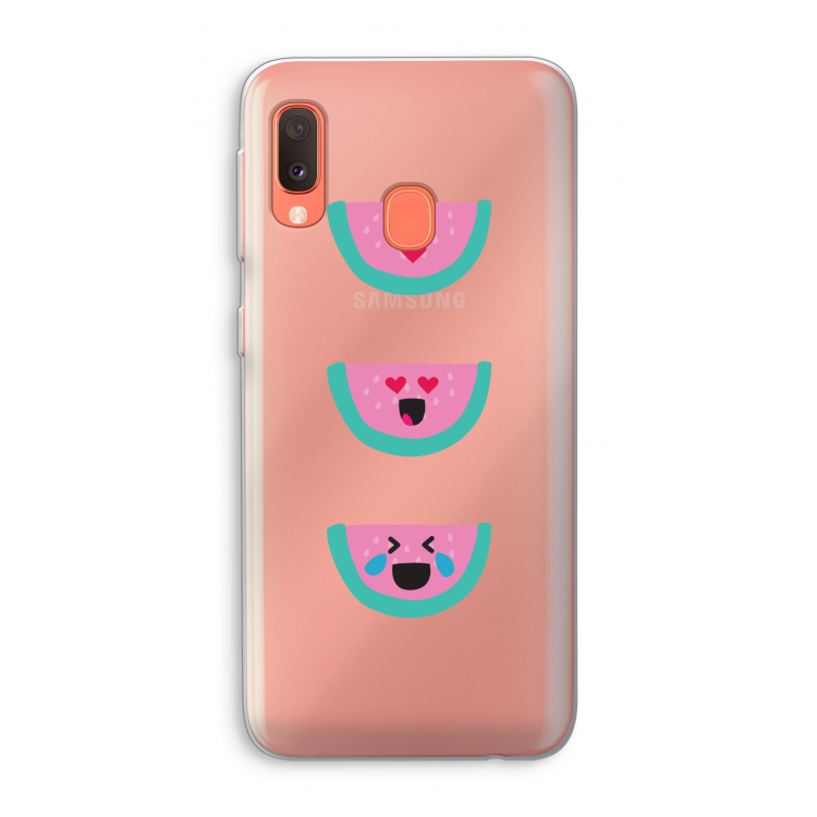 Smiley watermeloen: Samsung Galaxy A20e Transparant Hoesje