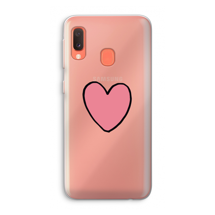 Hartje: Samsung Galaxy A20e Transparant Hoesje