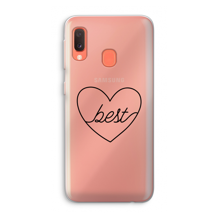 Best heart black: Samsung Galaxy A20e Transparant Hoesje