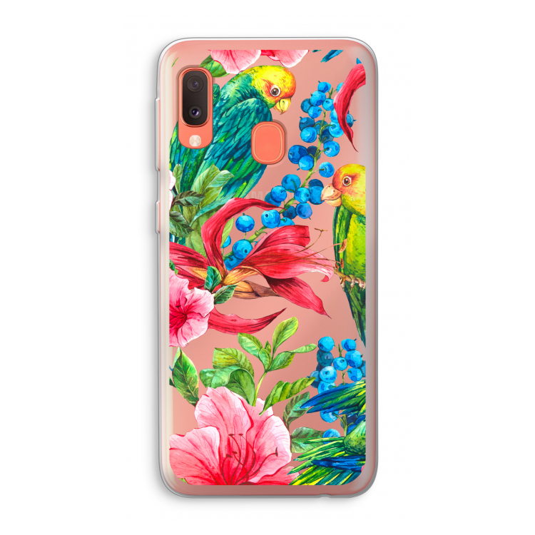 Papegaaien: Samsung Galaxy A20e Transparant Hoesje