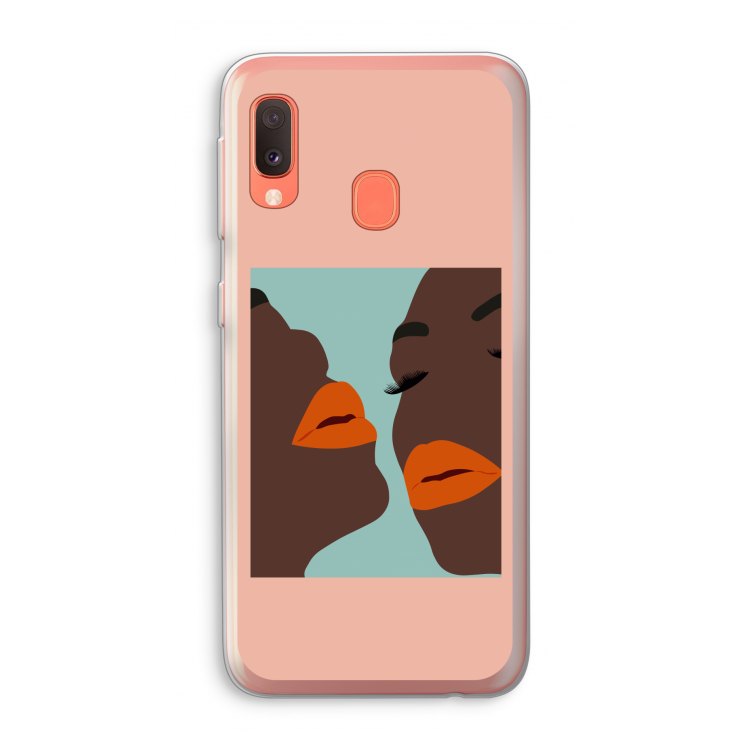 Orange lips: Samsung Galaxy A20e Transparant Hoesje