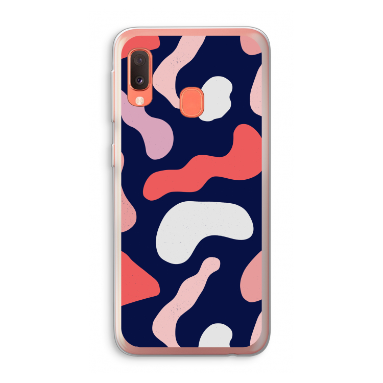 Memphis Shapes Pink: Samsung Galaxy A20e Transparant Hoesje