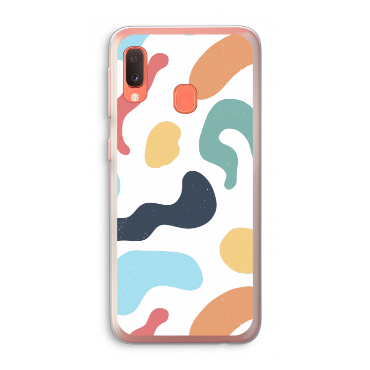 Memphis Shapes Blue: Samsung Galaxy A20e Transparant Hoesje