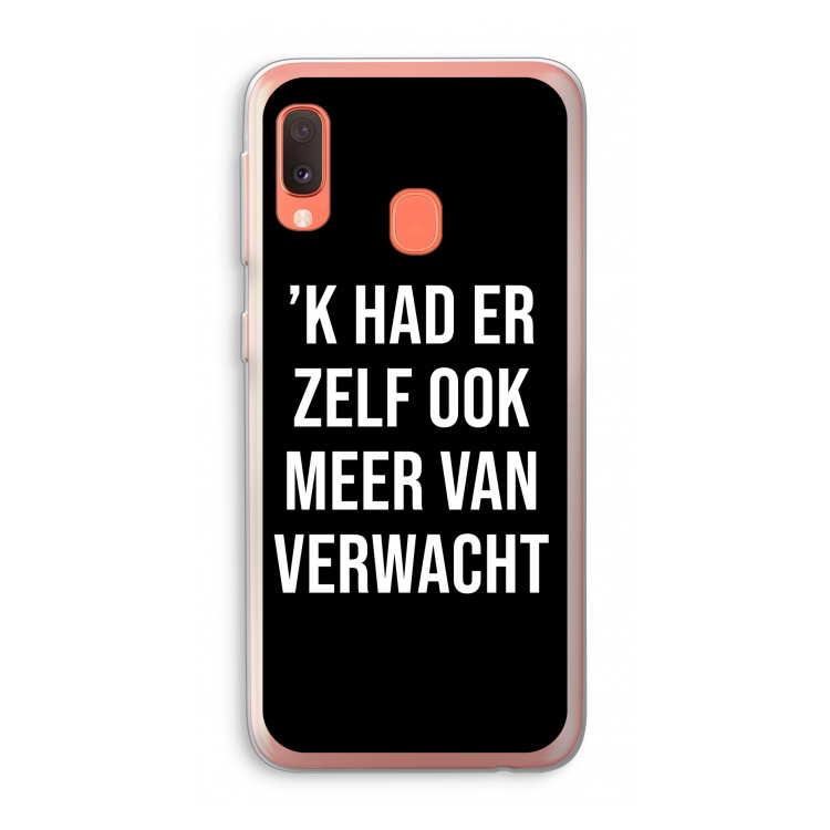 Meer verwacht - Zwart: Samsung Galaxy A20e Transparant Hoesje