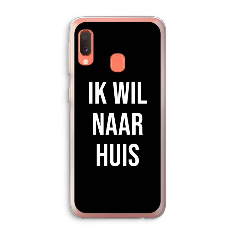 Ik wil naar huis - Zwart: Samsung Galaxy A20e Transparant Hoesje