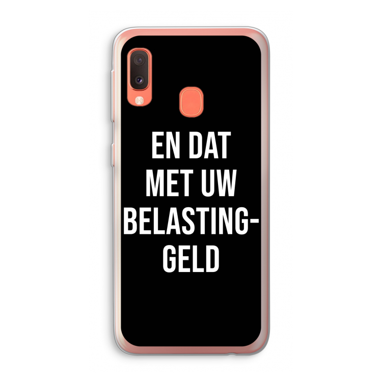 Belastinggeld - Zwart: Samsung Galaxy A20e Transparant Hoesje
