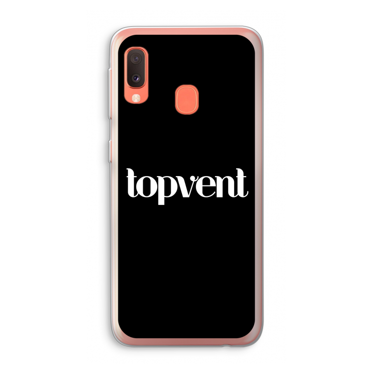 Topvent Zwart: Samsung Galaxy A20e Transparant Hoesje
