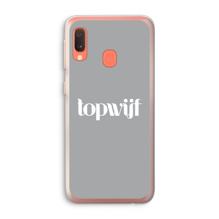 Topwijf Grijs Wit: Samsung Galaxy A20e Transparant Hoesje