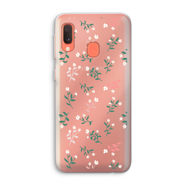 Small white flowers: Samsung Galaxy A20e Transparant Hoesje