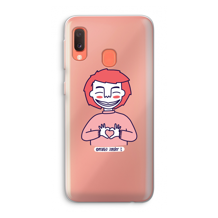 Hartje: Samsung Galaxy A20e Transparant Hoesje