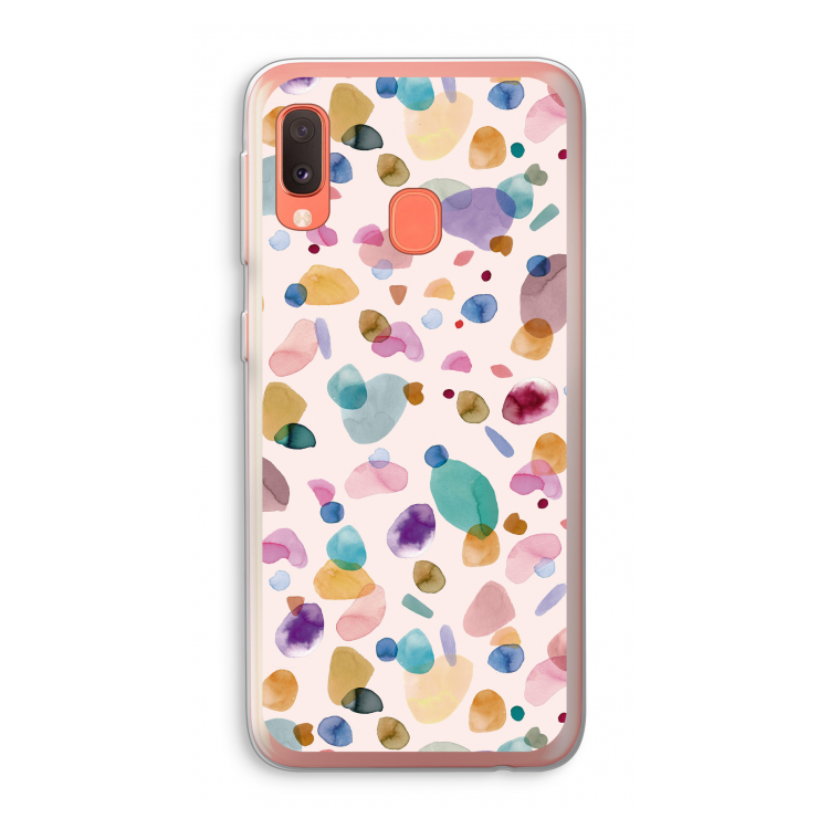 Terrazzo Memphis Pink: Samsung Galaxy A20e Transparant Hoesje