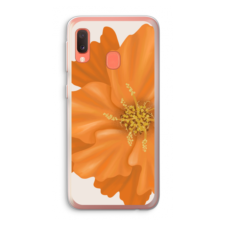 Orange Ellila flower: Samsung Galaxy A20e Transparant Hoesje