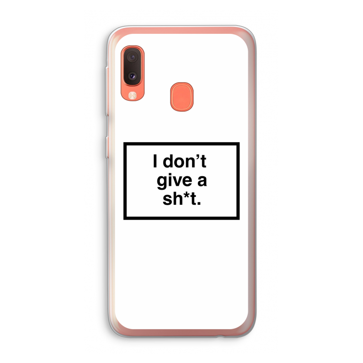 Don't give a shit: Samsung Galaxy A20e Transparant Hoesje