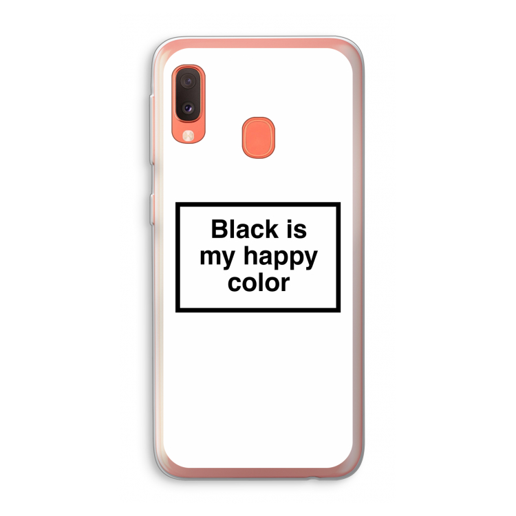 Black is my happy color: Samsung Galaxy A20e Transparant Hoesje