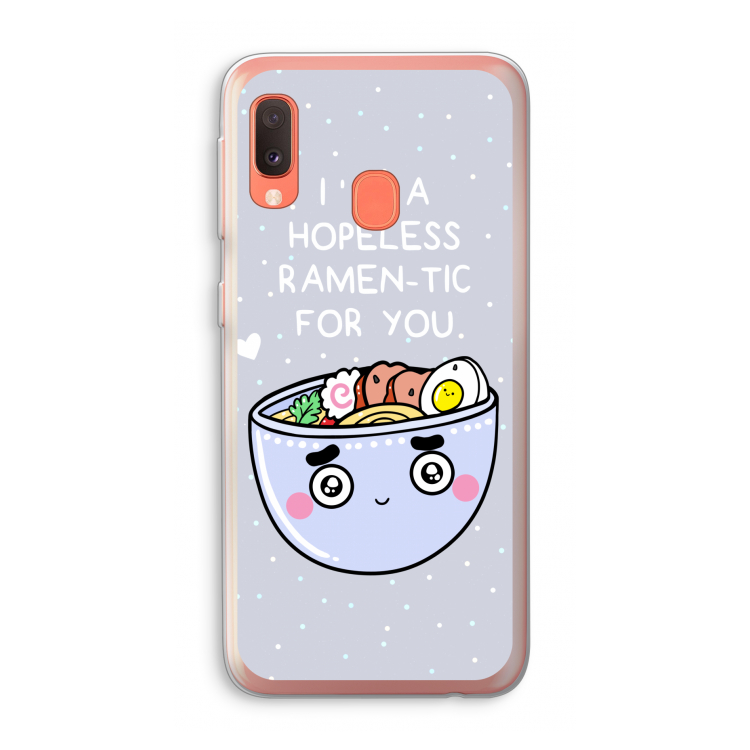 I'm A Hopeless Ramen-Tic For You: Samsung Galaxy A20e Transparant Hoesje