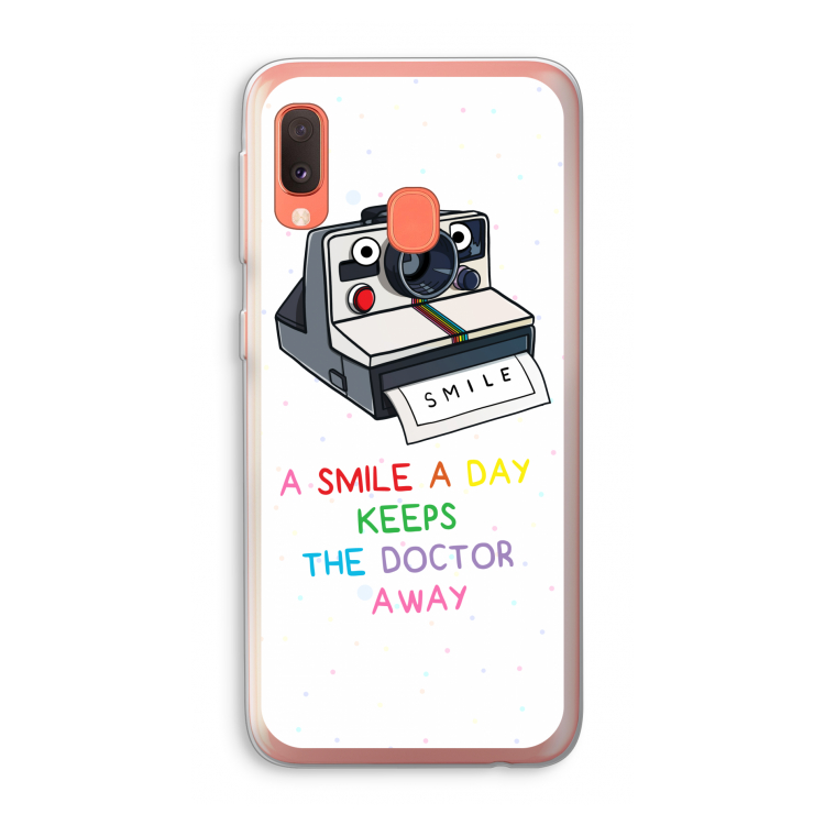 Smile: Samsung Galaxy A20e Transparant Hoesje