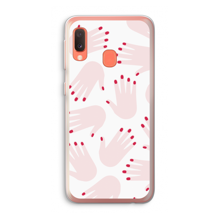 Hands pink: Samsung Galaxy A20e Transparant Hoesje