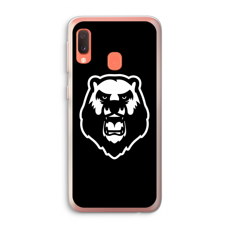 Angry Bear (black): Samsung Galaxy A20e Transparant Hoesje
