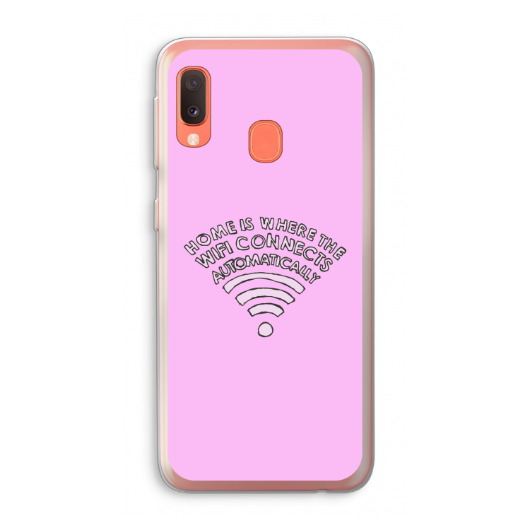 Home Is Where The Wifi Is: Samsung Galaxy A20e Transparant Hoesje