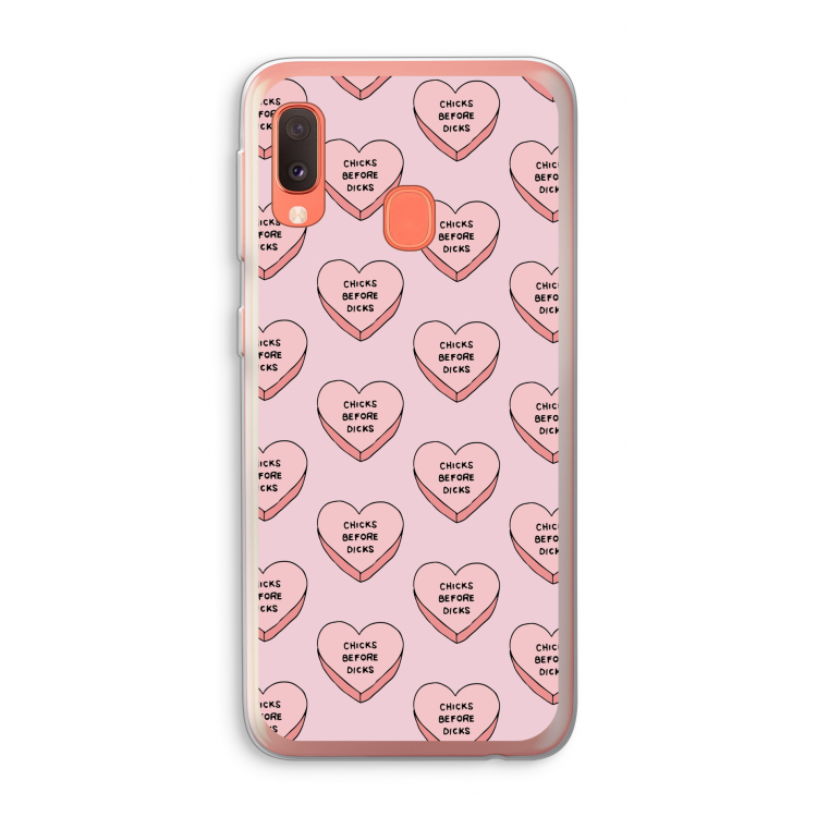 Chicks before dicks: Samsung Galaxy A20e Transparant Hoesje