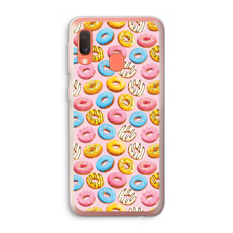 Pink donuts: Samsung Galaxy A20e Transparant Hoesje