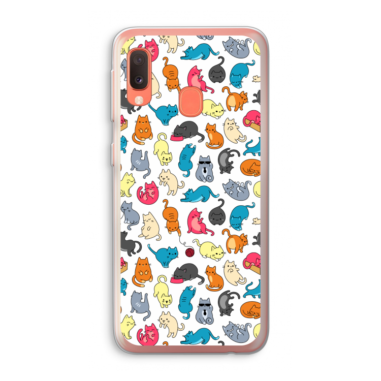 Kleurrijke katten: Samsung Galaxy A20e Transparant Hoesje