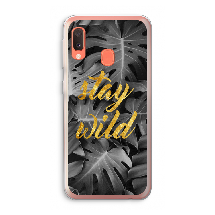 Stay wild: Samsung Galaxy A20e Transparant Hoesje