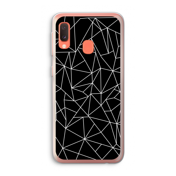 Geometrische lijnen wit: Samsung Galaxy A20e Transparant Hoesje