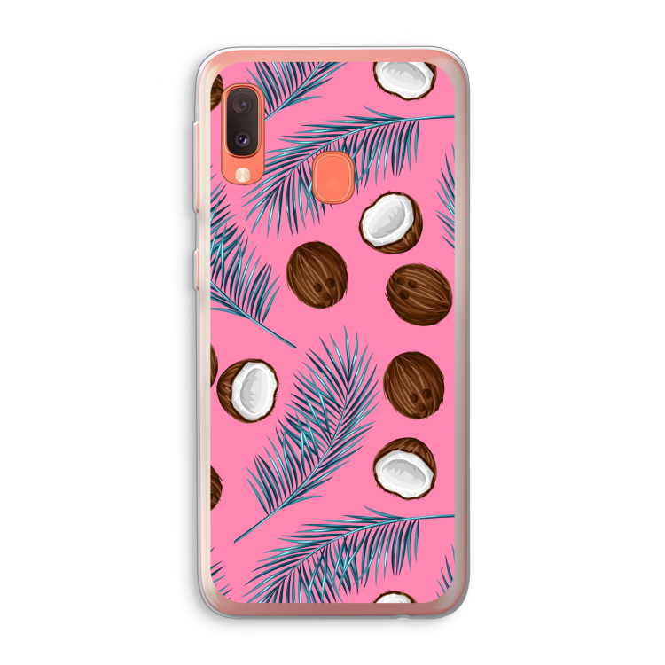 Kokosnoot roze: Samsung Galaxy A20e Transparant Hoesje